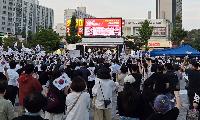 고양시 국민주권바로세우기연대, 화정역 광장서 '6·3 선거 선관위 규탄' 시국선언